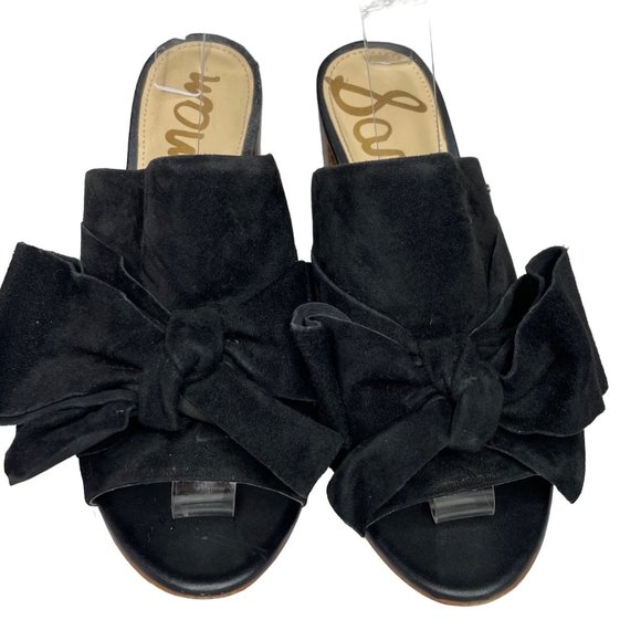 Sam Edelman 8 Yumi suede mule heels black - Picture 3 of 9